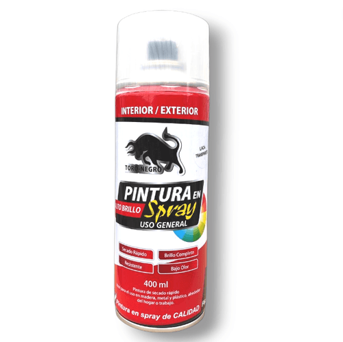 SPRAY PINTURA LACA TRANSPARENTE 400ML TORO-NEGRO